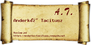 Anderkó Tacitusz névjegykártya